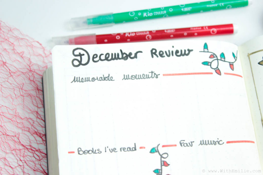 Mon Bullet Journal de Décembre aux couleurs de Noël | With Emilie | Une