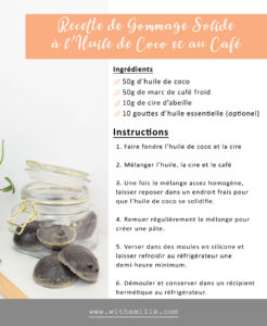 Recette Gommage solide au café et à l'huile de coco fait maison