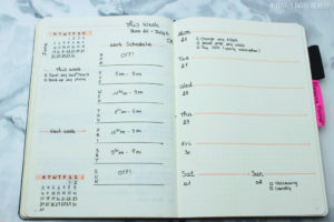 weekly layout bullet journal work schedule to do list 4