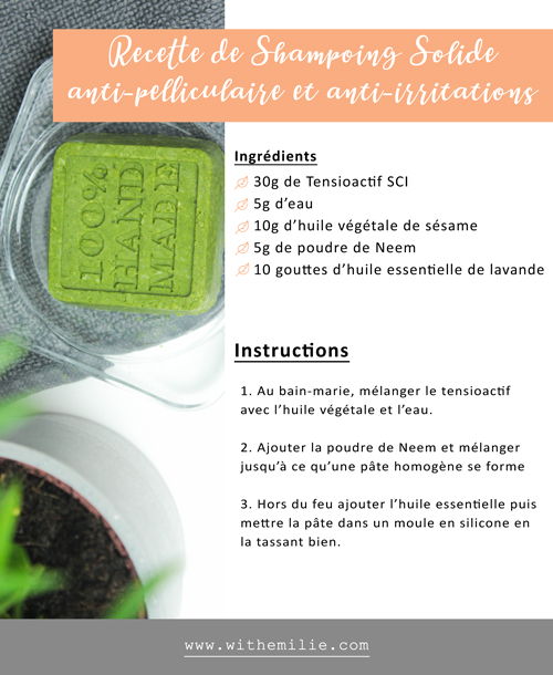 Recette de Shampoing Solide fait maison pour lutter contre les irritations  et les pellicules | With Emilie | Zéro-déchet positif